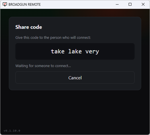 BROADGUN REMOTE share screen