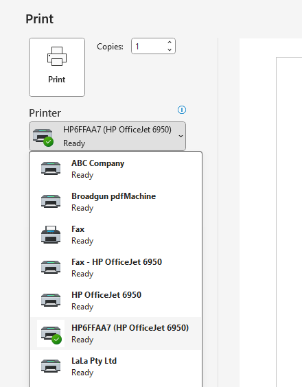 A dedicated printer for different clients