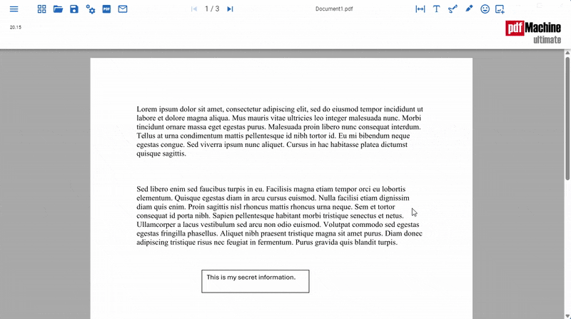 redact confidential information in a PDF