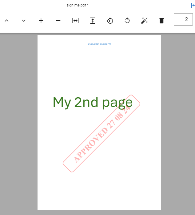 PDF stamped with date of creation